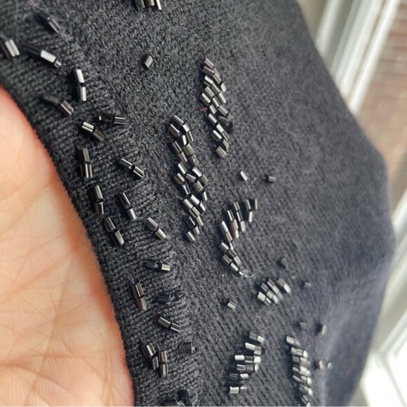 Black merino wool beaded cardigan size XL - Picture 9 of 9